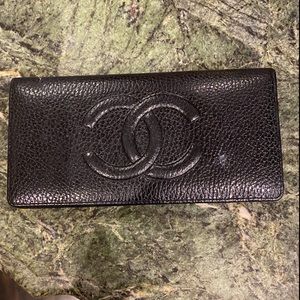 CHANEL Bi- Fold Leather Wallet